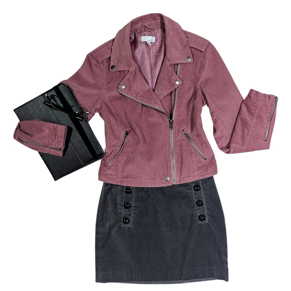 Ten Sixty Sherman Mauve Pink Corduroy Moto Jacket Nordstrom Small